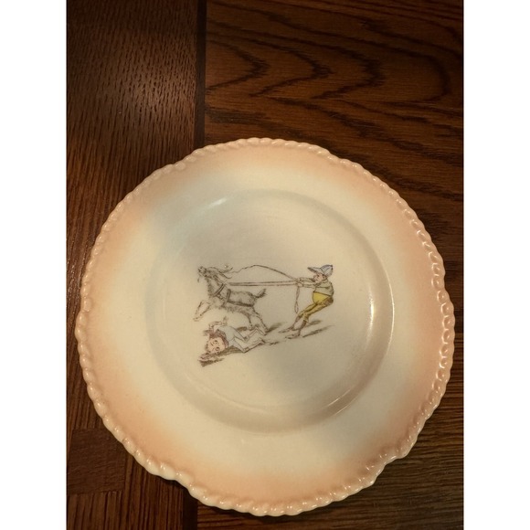 Antique Palmer Cox Cartoon Brownies Porcelain Plate 7 1/4" Goat Humor 1800's - Picture 8 of 9